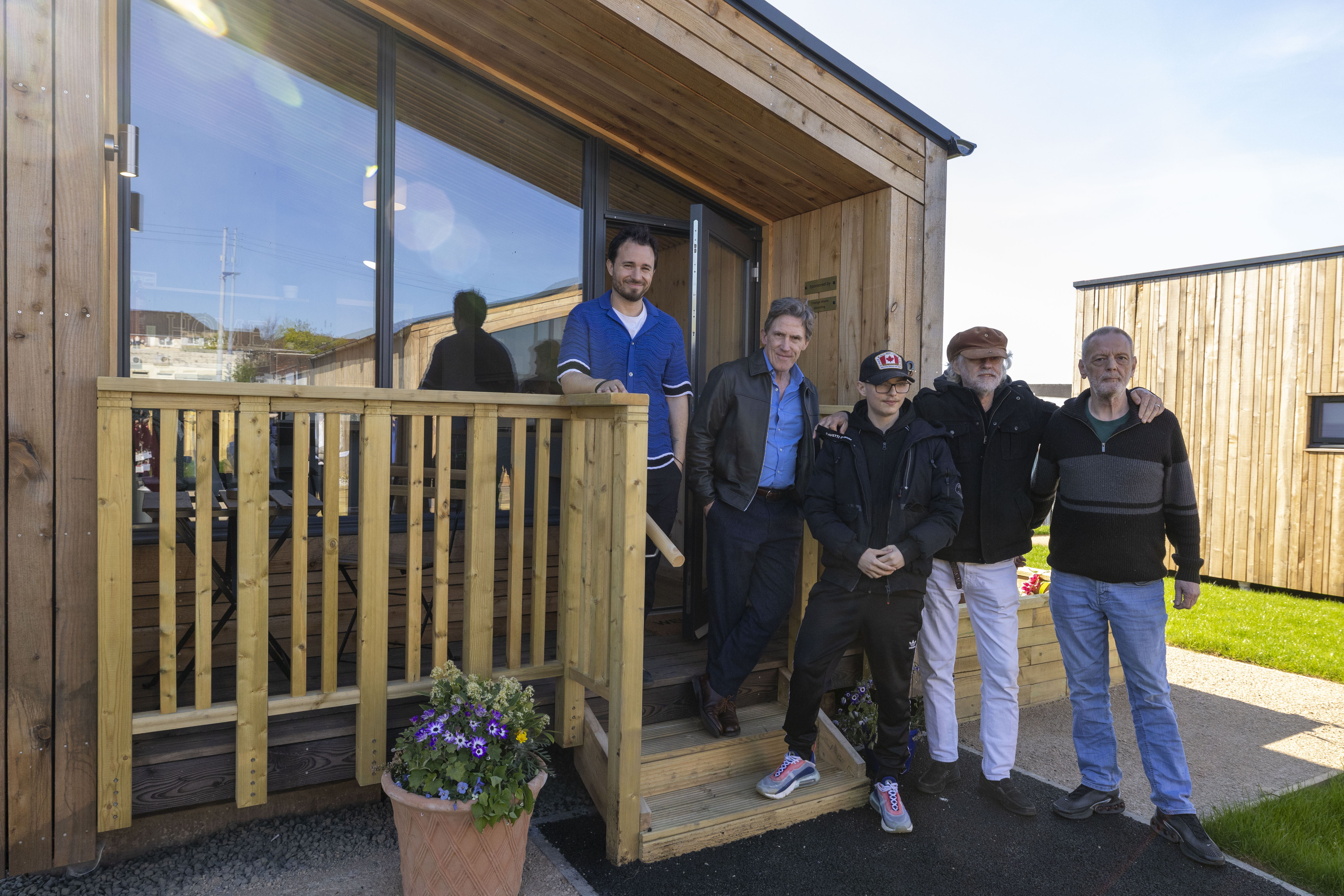 L-R Josh Littlejohn, Rob Brydon, James (Resident), Sir Bob Geldof, Chris (Resident)