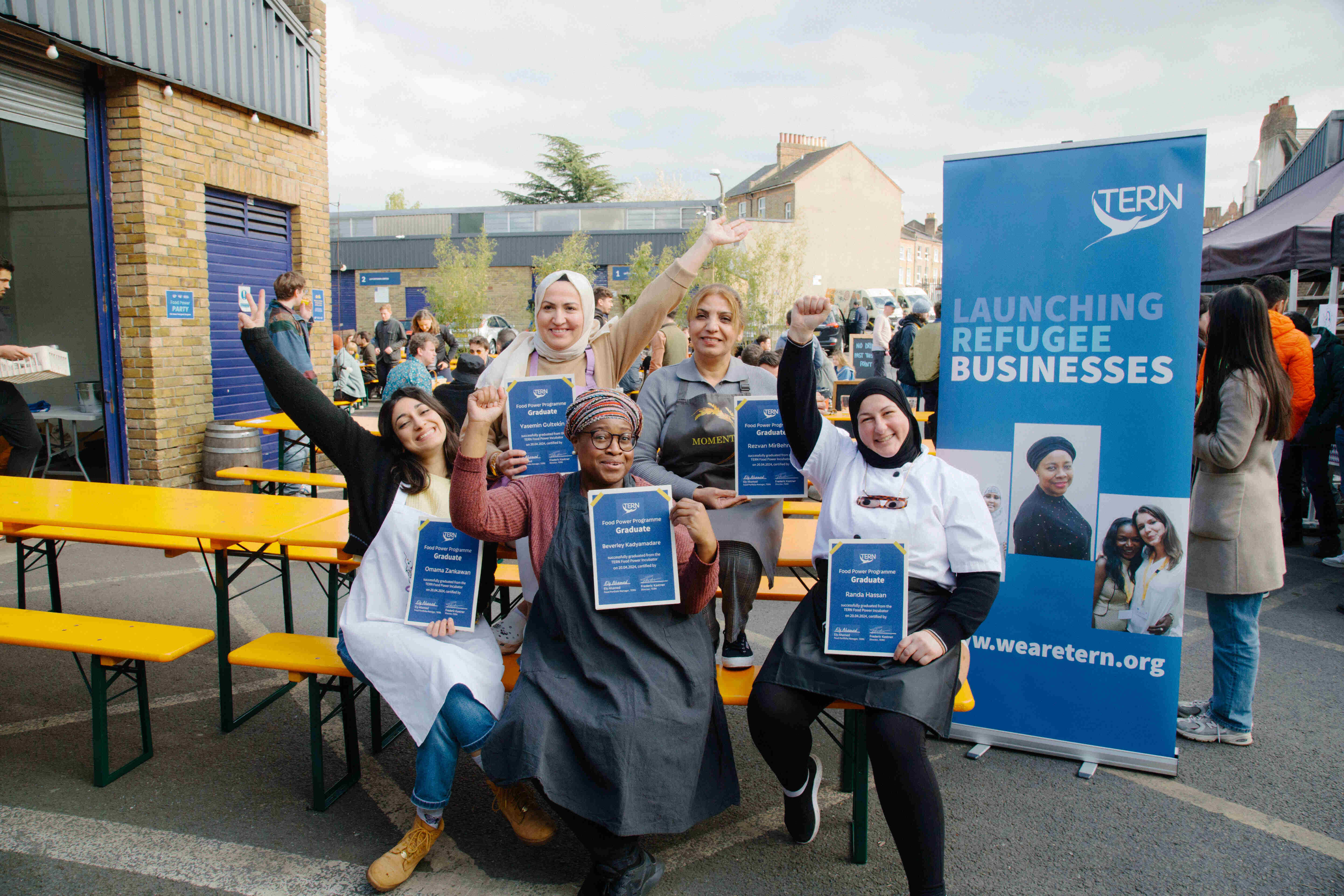 some of the 2024 graduates from TERN's incubator for refugee food & beverage founders