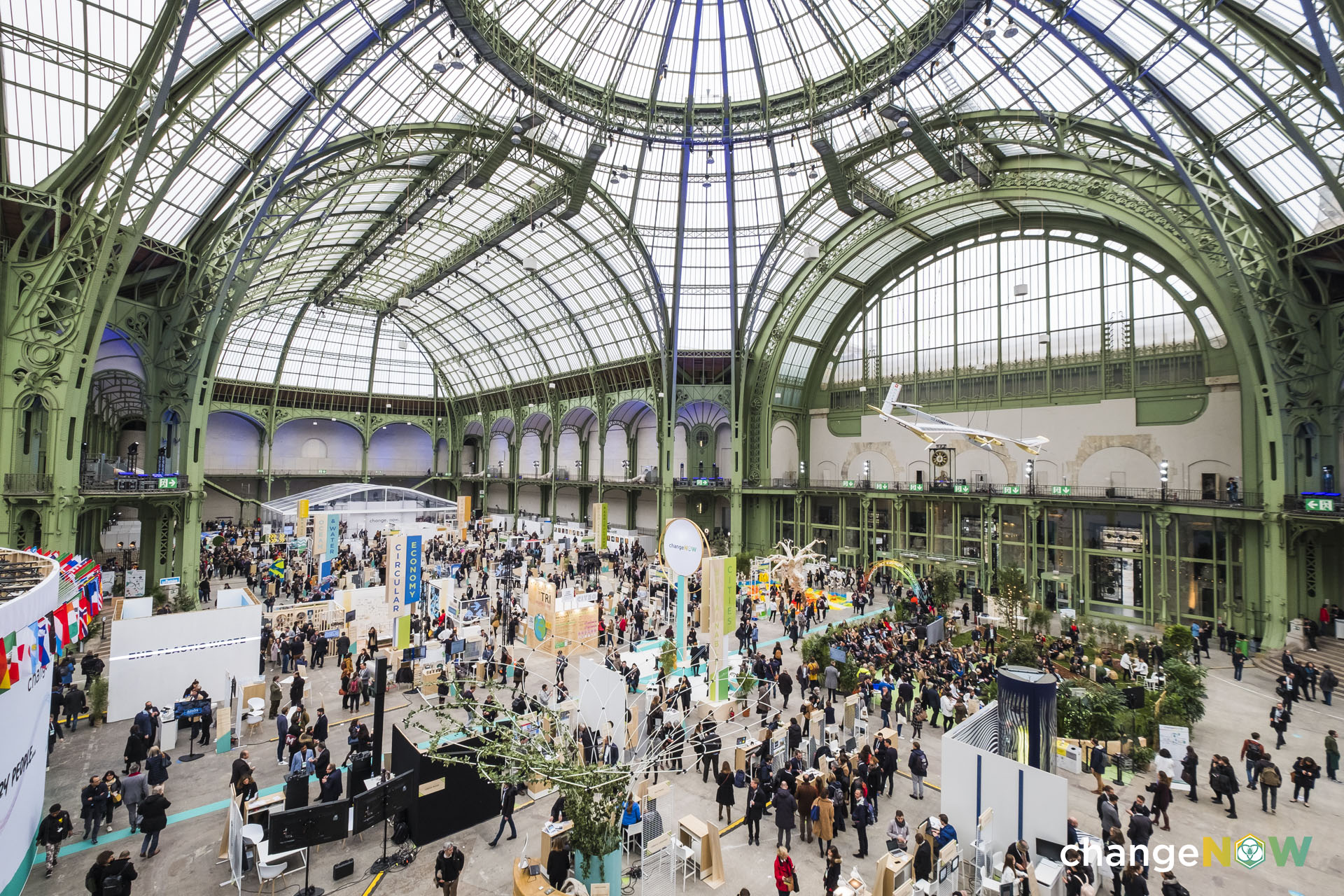 Wide view of the Grand Palais during the ChangeNOW event in 2020