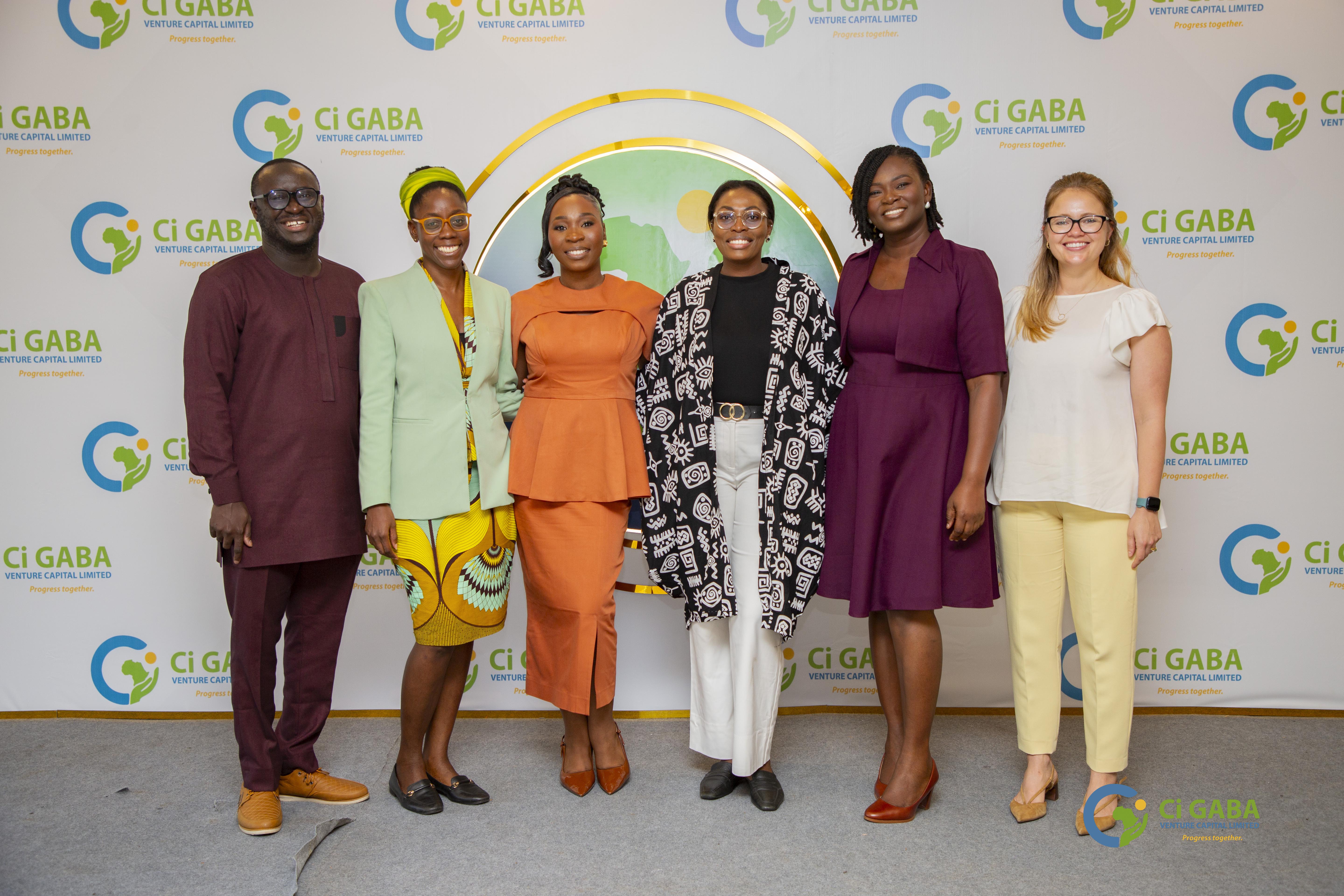 Ci-Gaba Fund launch March 2026 Team picture in front of a wall showing the Ci-Gaba logo