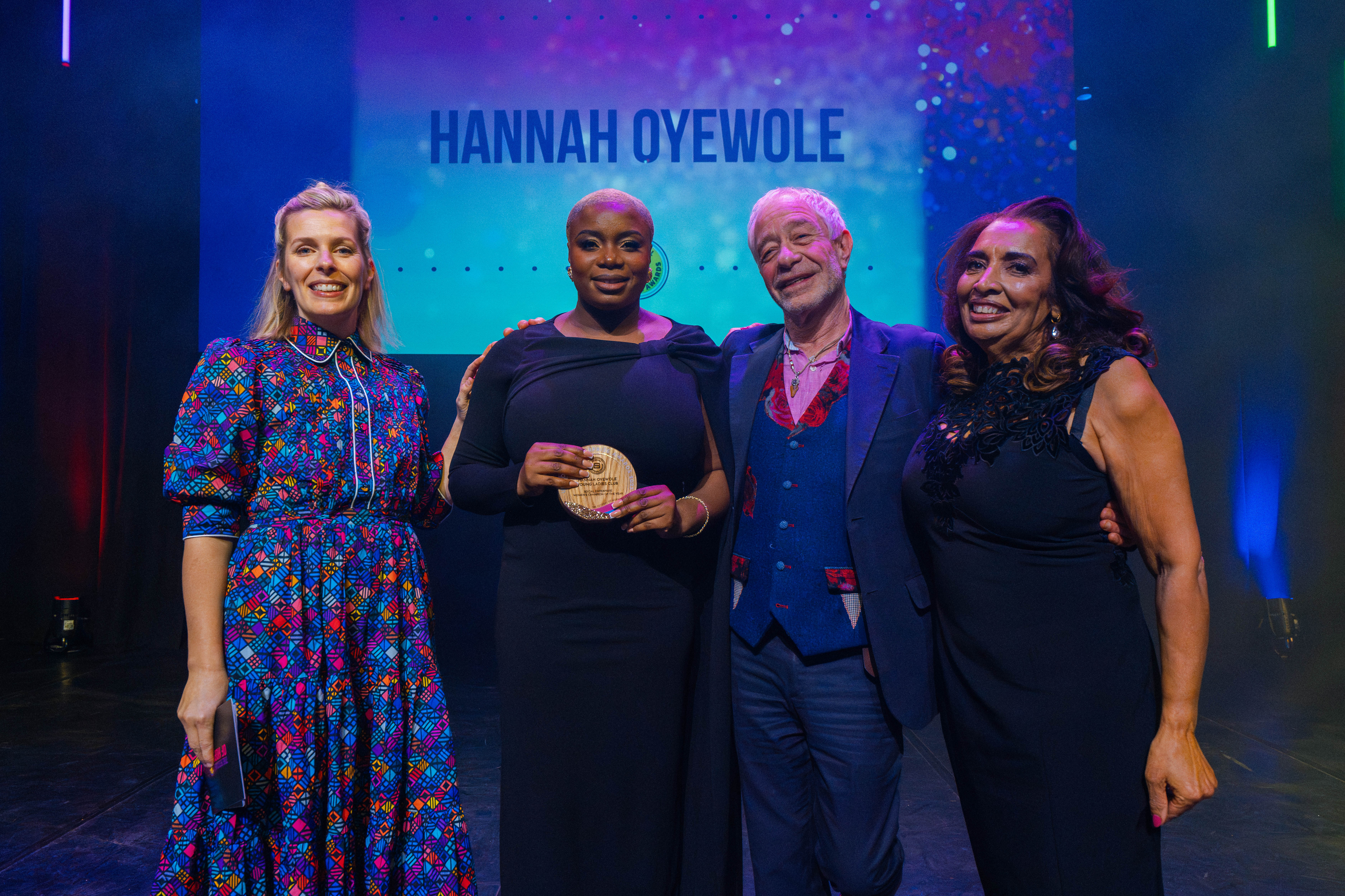 Hannah Oyewole receives her award