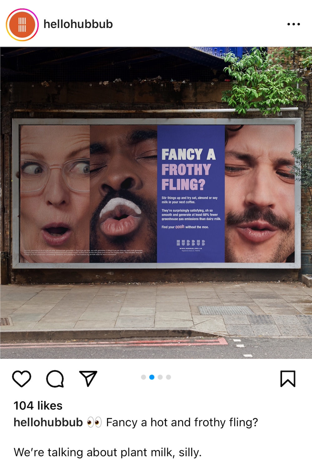 Hubbub milk campaign billboard