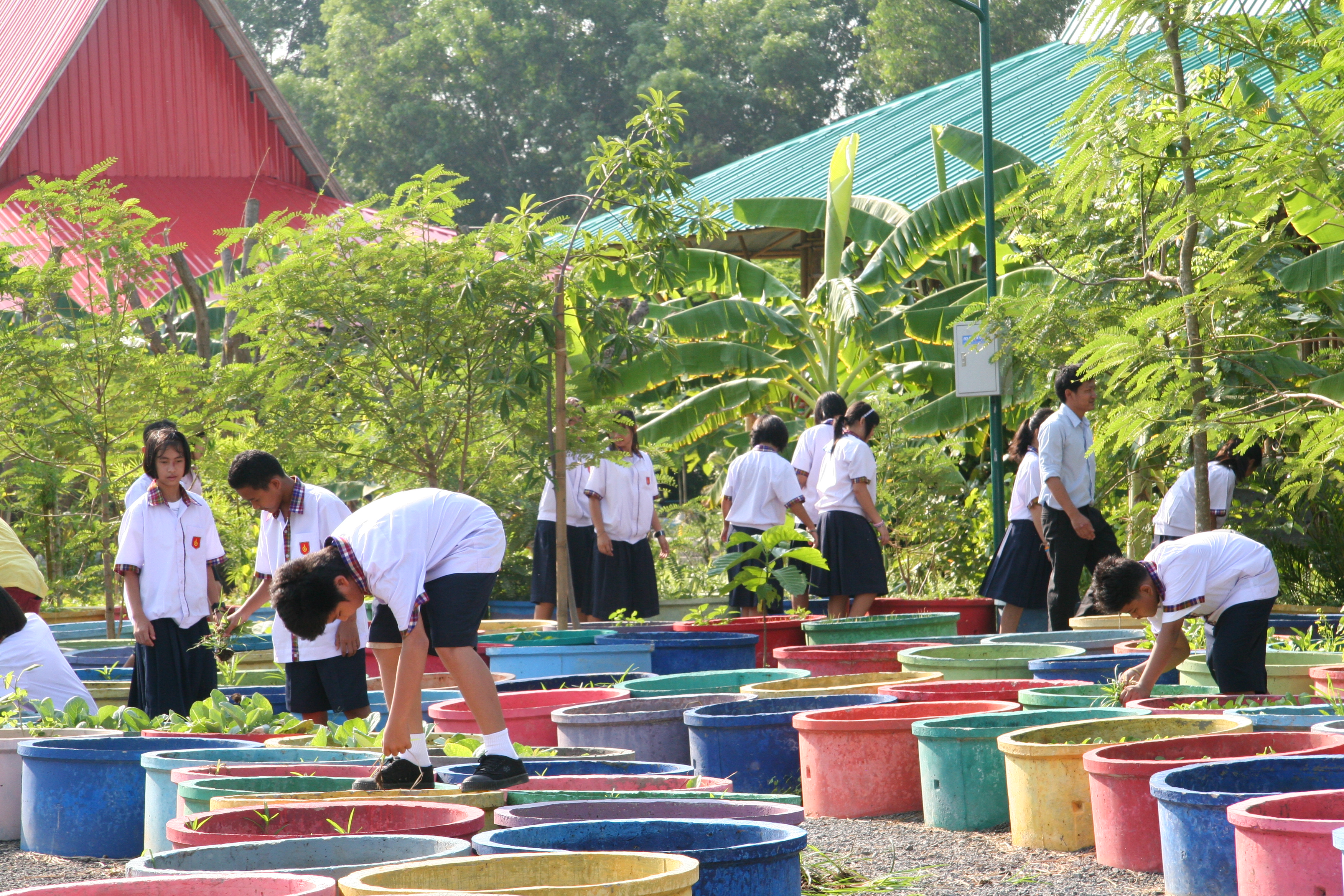 Students at the Mechai Bamboo School