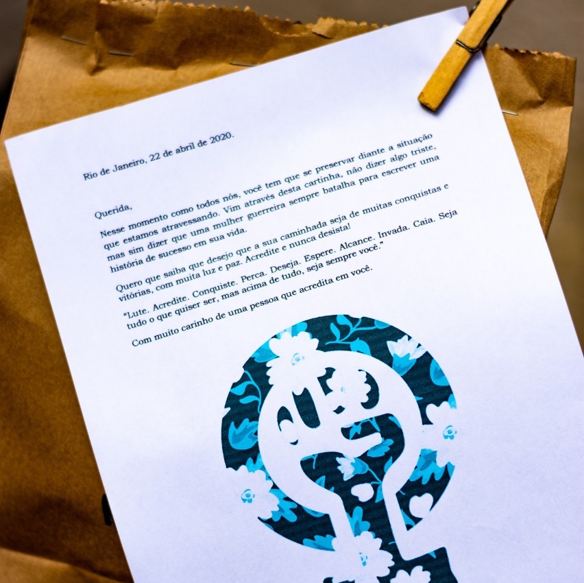 Letter of support with food parcel