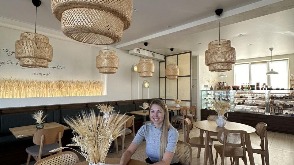 Maria inside Zerno cafe Ukraine