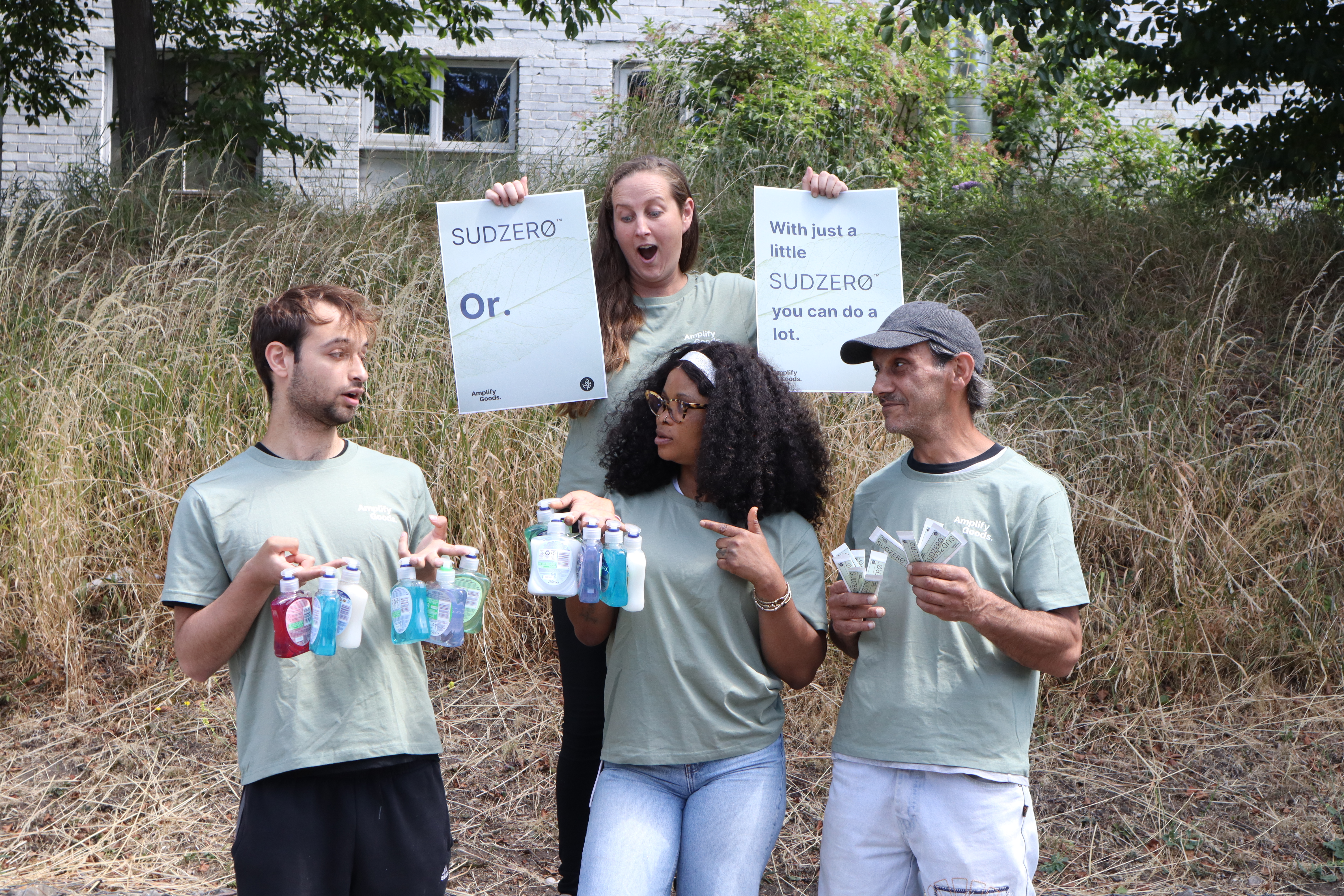 Members of the Amplify Goods pack team