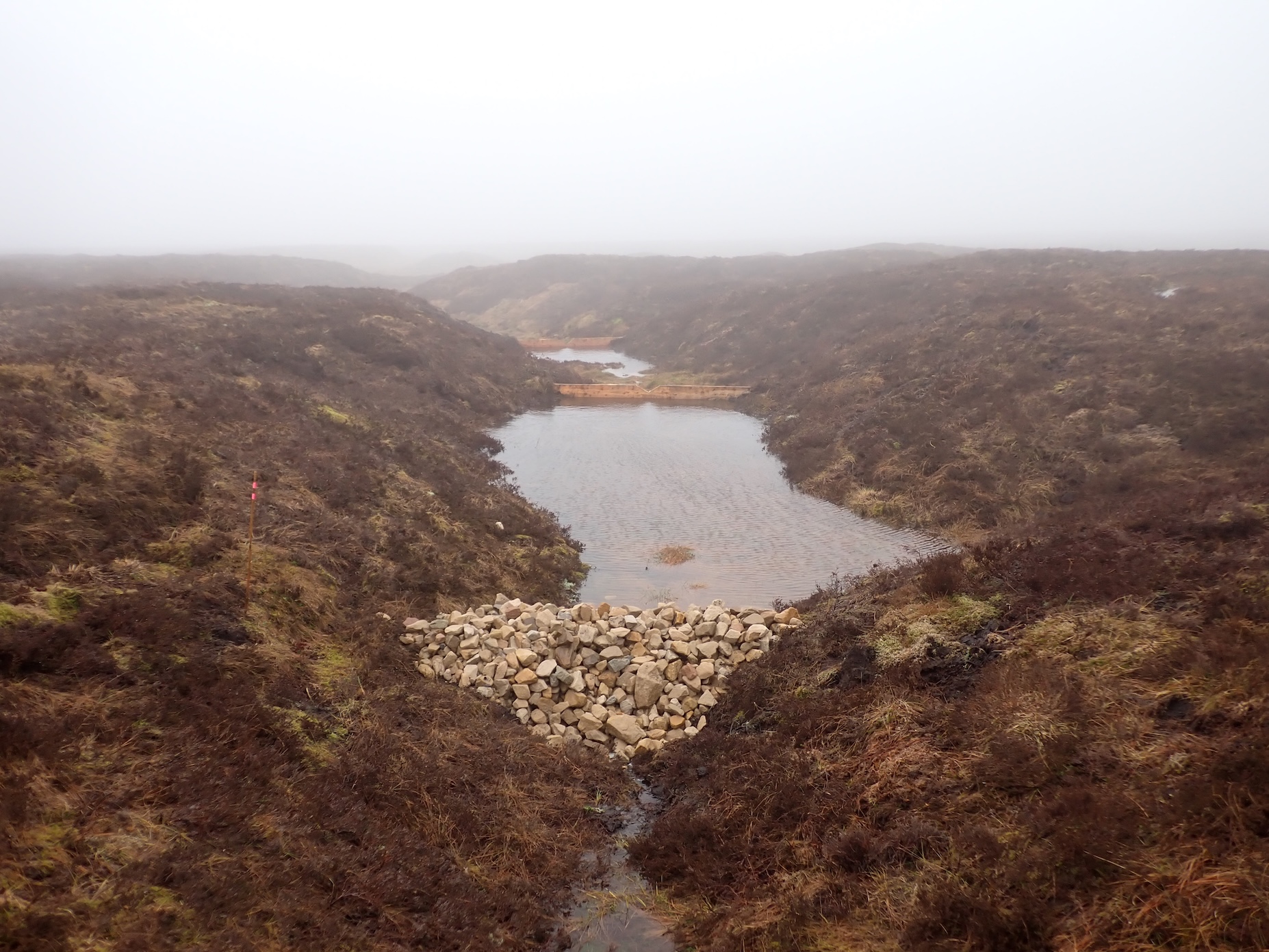 Stone dam peatland North Pennines National Landscape