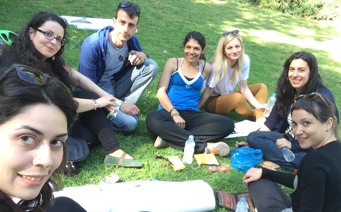 Teacher training meeting in the park