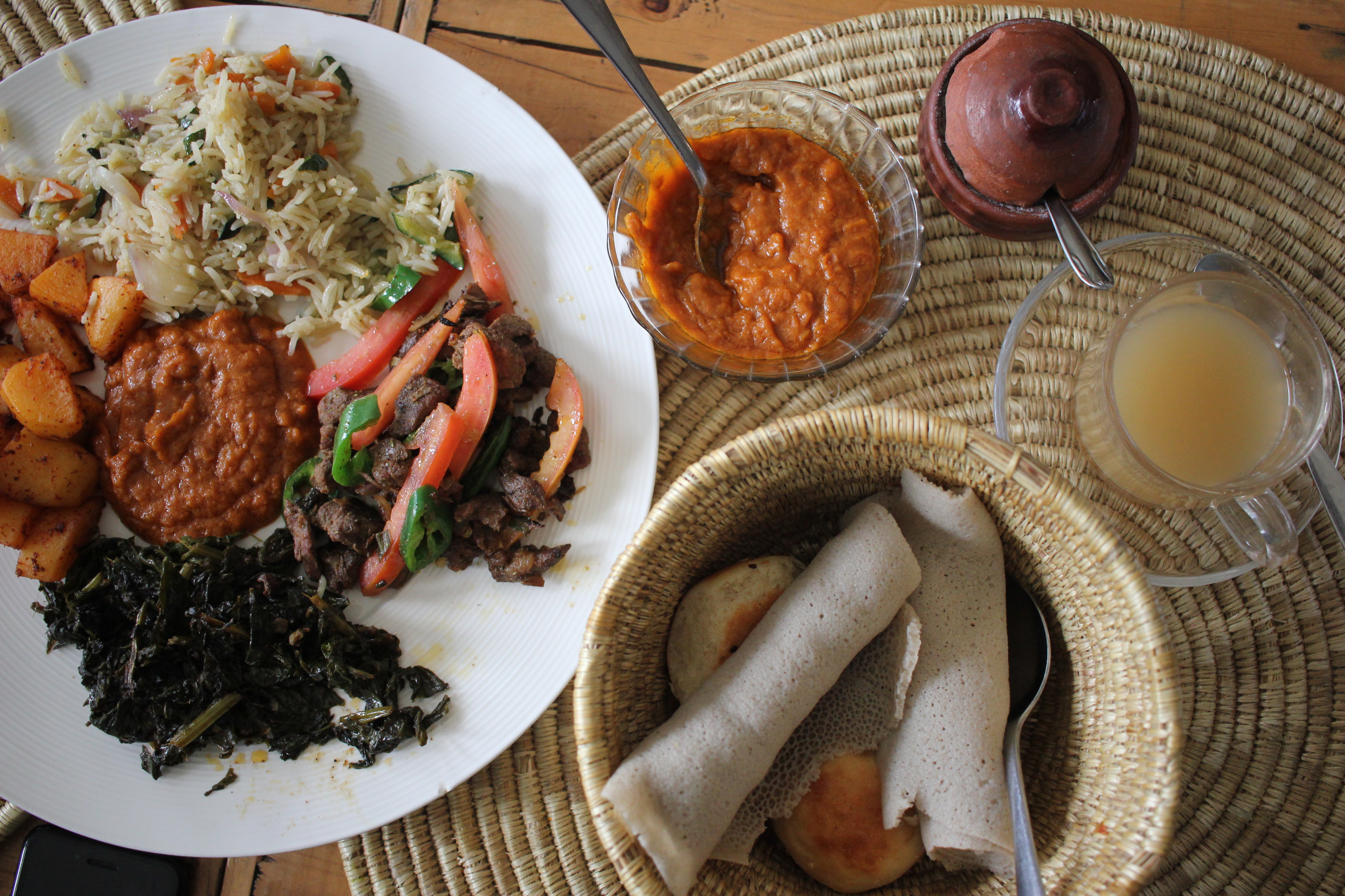 Lunch at Temsalet Kitchen Ethiopian social enterprise