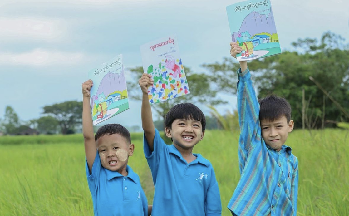 Third Story Project Myanmar children with books