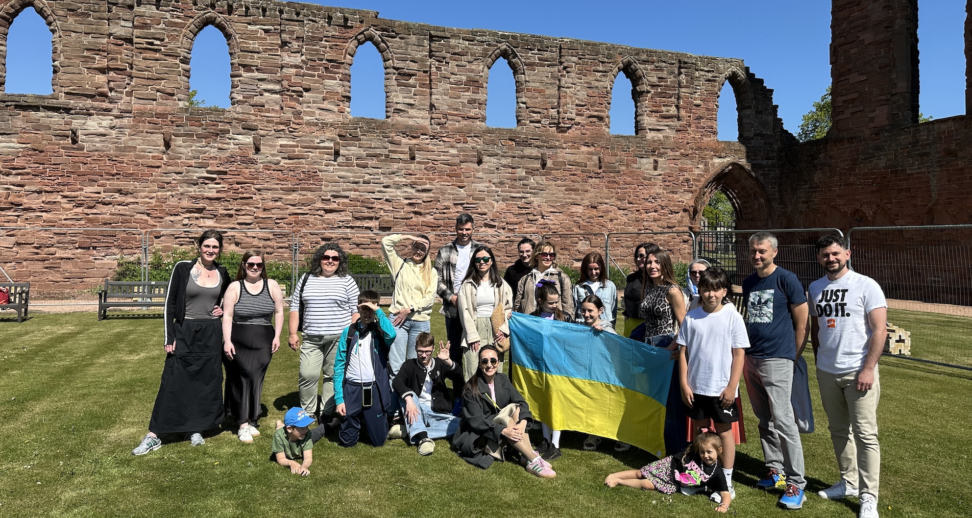 A group of Ukrainians on a tour in Scotland