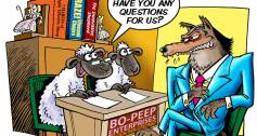 Sheep and Wolf cartoon