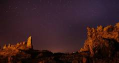 Dunure castle at night