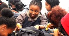 Leather workers at Sabegn in Addis Ababa Ethiopia ahead of the Social Enterprise World Forum 2019