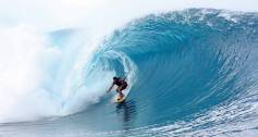 Surfing a ripcurl wave