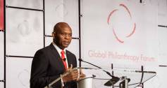 Tony Elumelu speaking at the Global Philanthropy Forum