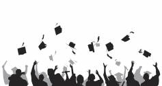 Illustration of graduating university students