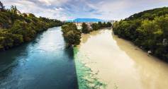 Rhone and Arve Rivers Geneva