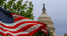 US Capitol building and flag