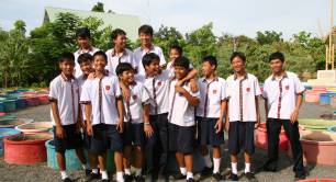 Students at the Mechai Bamboo School