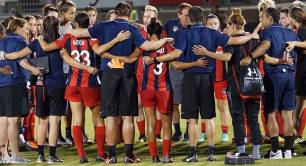 Football team at half-time