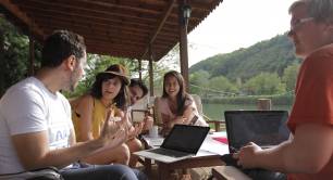 Young changemakers having a conversation