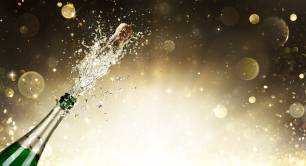 champagne bottle popping open