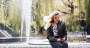 Girl with mobile phone