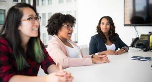 three women talking diversity and inclusion 