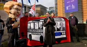 EU omnibus protest