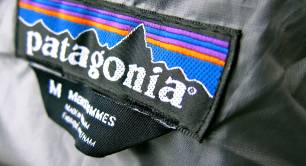 Patagonia label displaying logo and name of brand