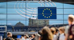 the EU Parliament building in Brussels