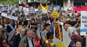 Refugees welcome_London march_protest_migration