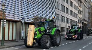 Tractor with coffin - Farmers protest 