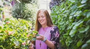 Woman in garden