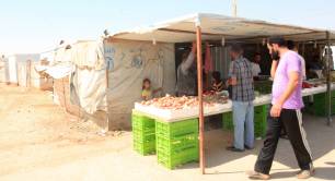 Market stall in Zaatari refugee camp in Jordan - photo by Russell Watkins for DFID