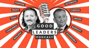 Tim West and Alastair Davis on red and white background